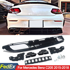For Mercedes C205 Coupe 2015-2018 Rear Diffuser W/ Black Exhaust Tips C63 Style picture