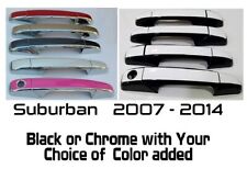 Custom Black OR Chrome Door Handle Overlays 2008 2009 Chevy Suburban U PICK CLR picture