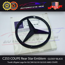 C253 COUPE Mercedes GLOSS BLACK Star Emblem Rear Trunk Lid Logo Badge AMG GLC300 picture