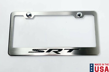 Black Carbon Fiber Inlay License Plate Frame For Dodge SRT - Stainless Steel picture