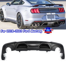 For 2018-22 Ford Mustang GT500 Style Black Rear Bumper Lip Quad Tips Diffuser picture