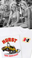 Hurst HEMI Under Glass T-Shirt - Vintage Drag Gasser Barracuda Cuda Shifter   picture