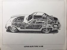 Lotus Elite Type 14 SII Cutaway - S.Yoshikawa Rare Stunning Car Poster Own It picture