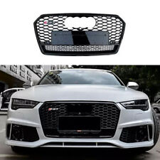 RS7 C7.5 Style For Audi A7 S7 Front Honeycomb Mesh Grille W/ Quattro 2016-2018  picture