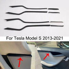 Fit Tesla Model S 2013-21 Carbon Fiber Looks Interior Door Decorative Strip Trim picture