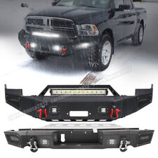 Front Rear Bumper w/Winch Plate&LED Light For 2009-2010-2011-2012 Dodge Ram 1500 picture