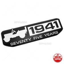For Jeep Front Fender Door 75 TH Anniversary 1941 Logo Emblem Nameplate Badge picture