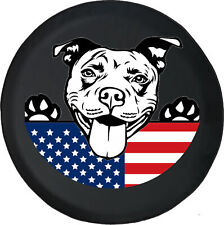 American Flag Pitbull Dog Spare Tire Cover picture