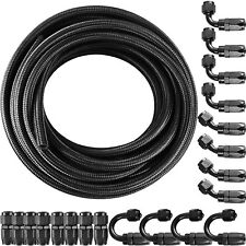 33FT -8AN AN-8 AN8 Fitting Stainless Steel Nylon Braided Fuel Oil Hose Line Kit picture