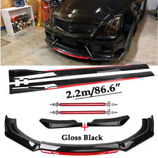 Front Bumper Lip Spoiler Splitter Side Skirt Glossy Black For Cadillac CTS CTS-V picture