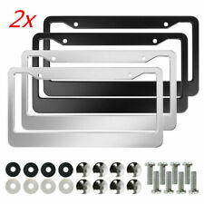 2PCS Chrome 304 Stainless Steel/Plastic License Plate Frame Tag Cover Screw Caps picture