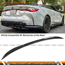 FOR 2021-2024 BMW G23 430i G83 M4 CONVERTIBLE V STYLE CARBON FIBER TRUNK SPOILER picture