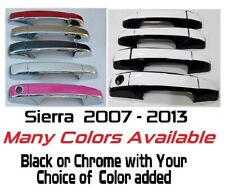 Custom Black OR Chrome Door Handle Overlays 2007-2013 GMC Sierra U PICK CLR picture
