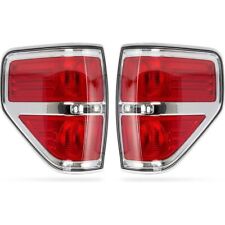 For 09-14 Ford F-150 F150 Styleside Truck Tail Lights Chrome Clear Brake Lamps picture