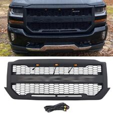 Black Front Grille Fits For 2016 2017 2018 Chevy Chevrolet Silverado 1500W/Light picture