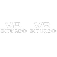 Genuine OEM Set of 2 'V8 Biturbo' Fender Emblems for Mercedes W463 G63 AMG 19-23 picture