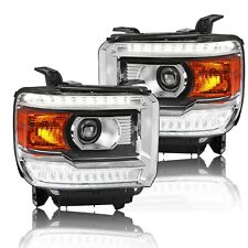 AUXITO LED DRL Headlights Projector For 14-18 GMC Sierra 1500 15-19 2500 3500HD picture