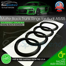 Audi S5 Concave Rings Matte Black A5 RS5 Rear Sportback Trunk Emblem Curve Badge picture