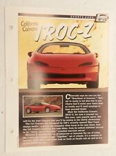 Chevrolet California Camaro IROC-Z 1989 Concept Sports Car Spec Sheet Fact Card picture
