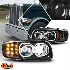For 08-22 Peterbilt 388 389 567 Dual LED Halo+Trun Signal Projector Headlights picture