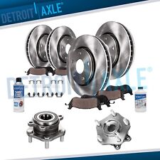 Front & Rear Disc Rotors Brake Pads Wheel Bearing Hubs for 2014-2019 Rogue Sport picture