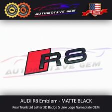 Audi R8 Emblem MATTE BLACK Rear Trunk Lid Letter Badge S Line Logo Nameplate picture