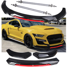 For Ford Mustang GT Shelby Front Bumper Lip Spoiler+Splitter Body Kit Black Red picture