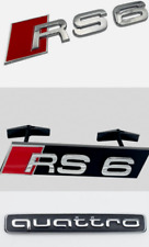 For Audi RS6 Rear Emblem x RS6 Grille Emblem x Quattro Rear Badge Chrome New picture
