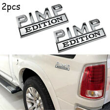 2X 3D PIMP EDITION Emblem Decal Badges Stickers Fits Chevy Car Truck SILVER BLK picture