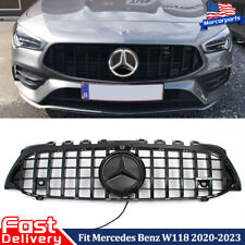 Black Front Grill For 2020-2023 Mercedes Benz W118 CLA250 CLA45 AMG W/LED Emblem picture