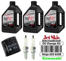 For Kawasaki Ninja 650 650R Synthetic Oil Change Kit NGK Spark Plugs Oil Filter picture