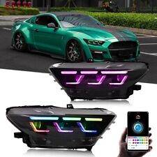 New RGB Headlights for 2015-2017 Ford Mustang GT EcoBoost 2016-2022 Shelby GT350 picture