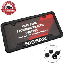 Gloss Black Front Rear For Nissan Sport License Plate Frame Protect Cover Gift picture