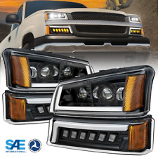 Full LED Headlights Assembly DRL Turn Signal DOT Lamp for 03-06 Chevy Silverado picture
