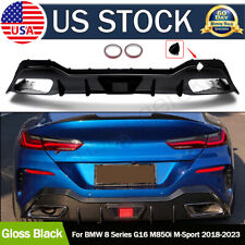 For BMW 8 Series G16 M850i M-Sport 19-2023 Gloss Black Rear Bumper Diffuser Lip picture