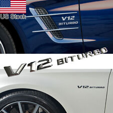 1x Chrome V12 BITURBO Letter Emblem Badge For 2010-2023 Mercedes S Class AMG picture