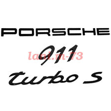 Gloss Black Porsche 911 Turbo S Letter Rear Trunk Badge Emblem Look Deck lid picture