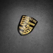 Porsche hood crest sticker black & gold picture