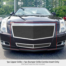 Fits 2008-2013 Cadillac CTS/11-14 Coupe Stainless Chrome Mesh Grille Combo picture