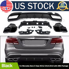 For Mercedes E Class W212 E63 2014-2015 Rear Diffuser E63 AMG Look+Exhaust Tips picture