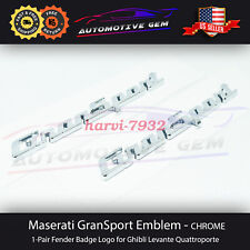 Maserati GranSport Emblem Chrome Fender Letter Badge Logo OEM Quattroporte picture