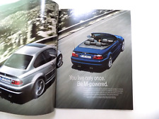 2006 BMW SALES BROCHIRE   M3 COUPE, M3.CONVERTIBLE  ONLY NEW ORIGINAL picture