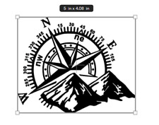 Compass with Mountains Vinyl Decal Camper Truck SUV Vinyl Decal  Laptop Sticker picture