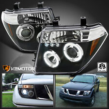 Black Fits 2005-2008 Frontier 2005-2007 Pathfinder LED Halo Projector Headlights picture