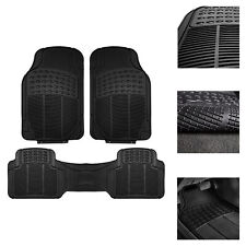 FH Group Universal Floor Mats for Car  Heavy Duty All Weather Mats 3pc Set Black picture