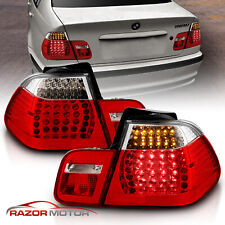 1999 2000 2001 Fit BMW E46 325i/330i/323i/328i 4DR LED Red Clear Taillights Pair picture