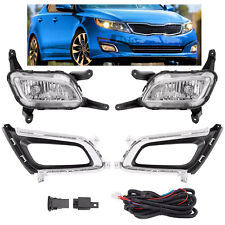 HECASA 2 PCS Fog lights Clear Lens For Kia Optima 2014 2015 W/ Bezels & Trims picture