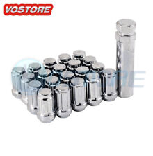 (20) 12x1.5 Chrome Spline Tuner Racing Lug Nuts w/Key for Honda Acura Chevy Ford picture