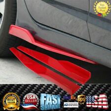 Universal Fit Red Side Skirts Set of 2 Rocker Splitters Spoile Diffuser Wings picture