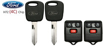 2 NEW FORD H72 TRANSPONDER OEM CHIP KEY (4C) + 3 Button Remote Fob Keyless A+++ picture